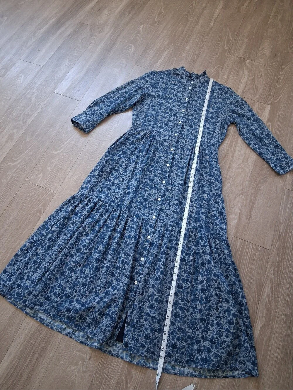 Trovata Birds Of Paradis Mamie Long Maxi Dress Indigo Floral - Picture 13 of 15